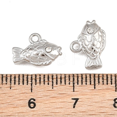 304 Stainless Steel with Crystal Rhinestone Charms RB-CBABFDA-11D-P-1
