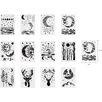 Plastic Drawing Painting Stencils Templates Sets DIY-WH0172-034-1