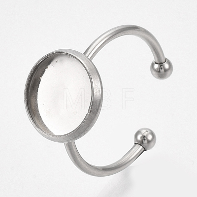 201 Stainless Steel Cuff Finger Rings Components STAS-T047-19A-1