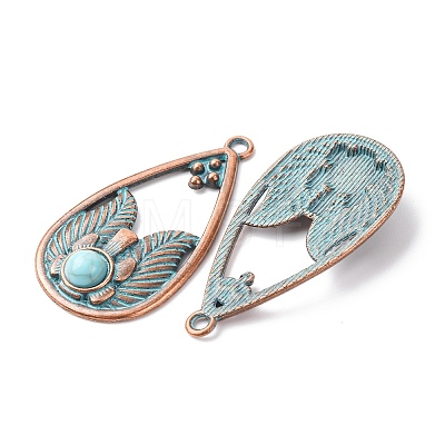 Alloy with Synthetic Turquoise Pendants FIND-B055-01I-1