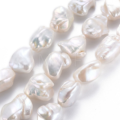 Natural Keshi Pearl Beads Strands PEAR-S020-W01-1