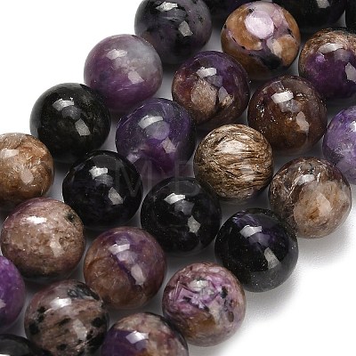 Natural Charoite Beads Strands G-G300-A01-10mm-1