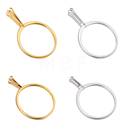 4Pcs 4 Styles 304 Stainless Steel Finger Ring Components DIY-BBC0003-14-1