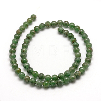 Natural Green Aventurine Beads Strands X-G-E380-02-6mm-1