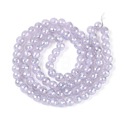 Electroplate Opaque Solid Color Glass Beads Strands GLAA-TAC0009-05B-01-1