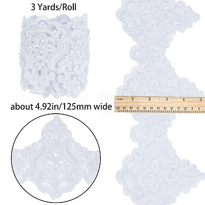 Polyester Lace Trim OCOR-WH0070-43B-1