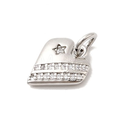 Brass Micro Pave Cubic Zirconia Charms KK-C139-25B-P-1