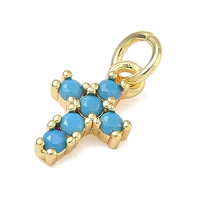 Brass Micro Pave Cubic Zirconia Pendants KK-A293-20G-06-1