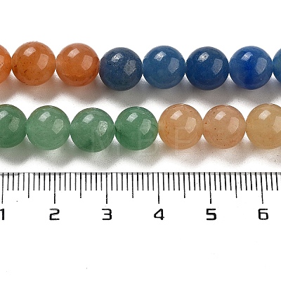 Natural Yellow/Green/Blue/Red Aventurine Beads Strands G-B095-A03-02-1