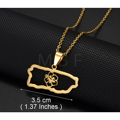 304 Stainless Steel Puerto Rico Pendant Necklaces FS-WG40BBD-03-1