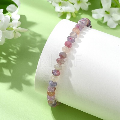 Natural Plum Blossom Tourmaline Beaded Stretch Bracelets for Women BJEW-JB13921-1