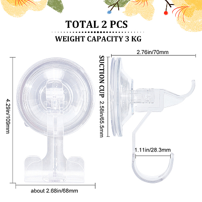 Transparent Plastic Suction Cup Hook Hangers AJEW-WH0312-92-1