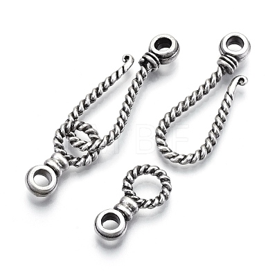 Tibetan Style Alloy Hook and Eye Clasps PALLOY-R134-05-RS-1