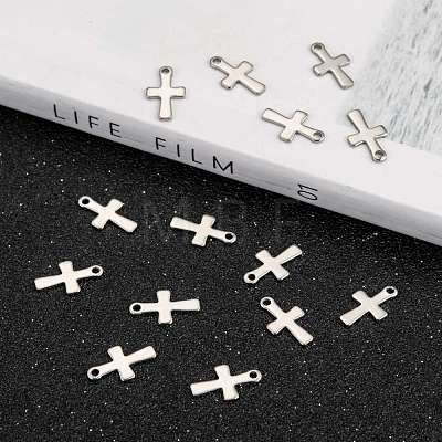 Tarnish Resistant Cross Stainless Steel Charms Pendants X-STAS-Q168-07-1