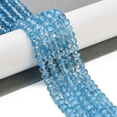 Natural Blue Topaz Beads Strands G-B088-D05-03-1