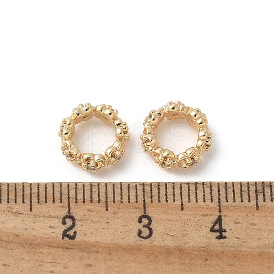 Brass Micro Pave Cubic Zirconia Daisy Spacer Beads KK-U052-35G-NF-1