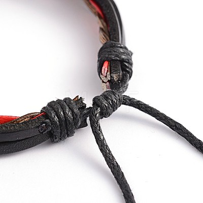 Adjustable Leather Cord Multi-strand Bracelets BJEW-O105-01-1