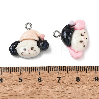 Opaque Resin & Glitter Powder Pendants RESI-B044-16P-1