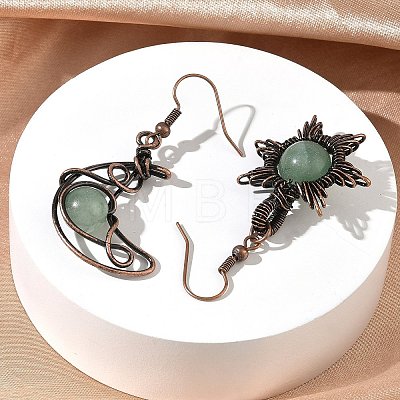 Natural Apatite Dangle Earrings G-H359-07R-07-1