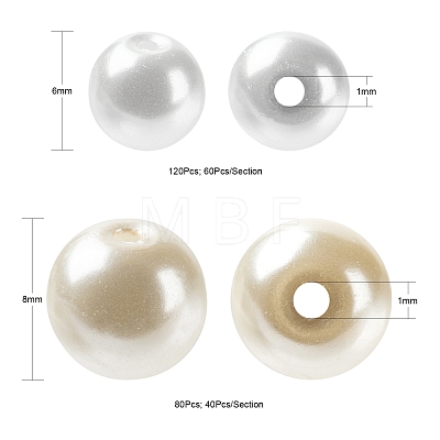 Glass Pearl Beads Strands HY-FS0001-05-1