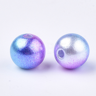 Rainbow ABS Plastic Imitation Pearl Beads X1-OACR-Q174-10mm-06-1