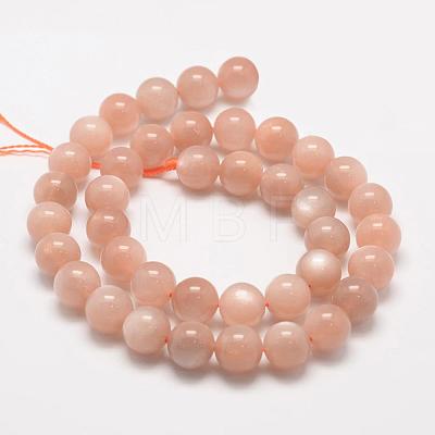 Natural Sunstone Round Beads Strands G-O017-6mm-11-1