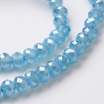 Electroplate Glass Beads Strands EGLA-F124-PL-B02-1