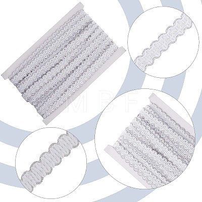 Polyester Wavy Lace Ribbons OCOR-WH0082-21C-1