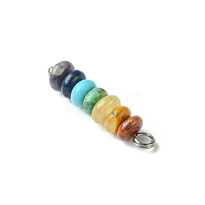 7 Chakra Gemstone Beaded Pendants PALLOY-JF02527-01-1