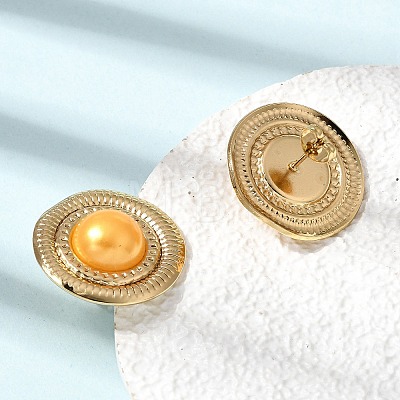Brass Stud Earrings for Women KK-CBA9D38-02G-01-1