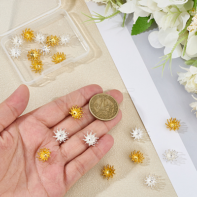 20Pcs 2 Colorss Brass Beads FIND-ME0002-79-1