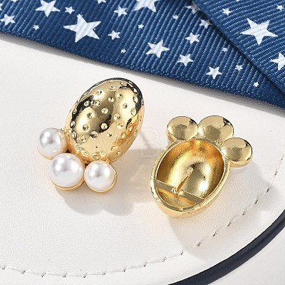 Brass Oval Stud Earrings EJEW-R016-07G-1