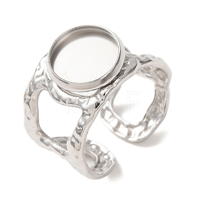 Hammered 304 Stainless Steel Cuff Ring Components SA-CBAC0DF-02B-P-1