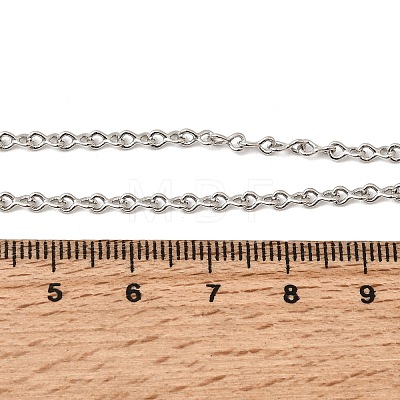 2.5MM Brass Twisted Infinity Link Chain Necklaces for Women NJEW-F366-07B-P-1