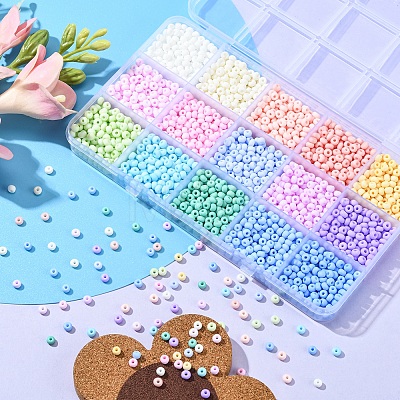 2250Pcs 15 Colors 6/0 Glass Seed Beads SEED-YW0002-09-1