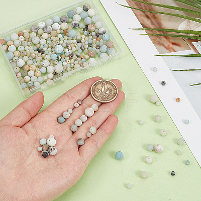 285Pcs 3 Styles Natural Flower Amazonite Beads G-ME0001-38-1