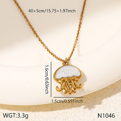 304 Stainless Steel Enamel Pendant Necklaces for Women WGD4D92-06-1