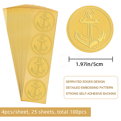 Self Adhesive Gold Foil Embossed Stickers DIY-WH0211-323-1