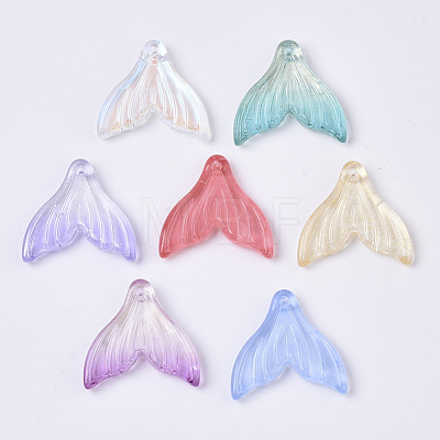 Transparent Spray Painted  Glass Pendants X-GLAA-S190-009A-1