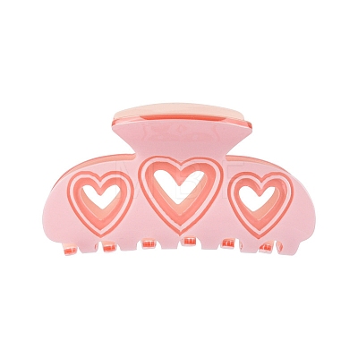 Hollow Heart PVC Claw Hair Clips PW-WG69939-01-1