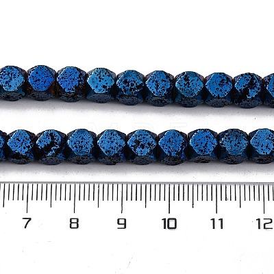 Electroplated Natural Lava Rock Beads Strands G-A256-C01-01F-1