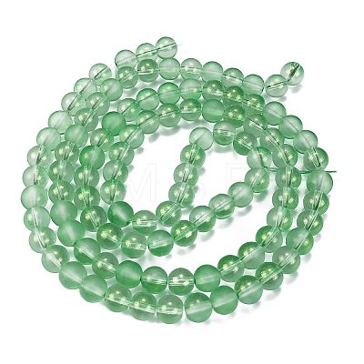 Frosted Transparent Glass Bead Strands GLAA-P065-8mm-04-1