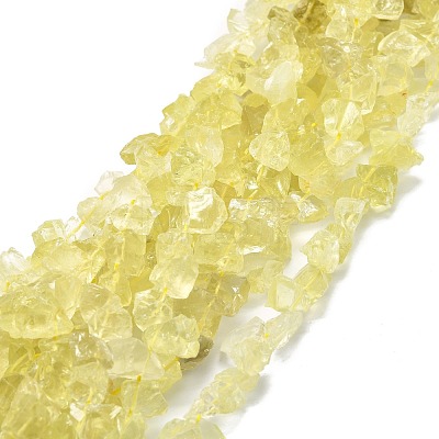 Raw Rough Natural Lemon Quartz Beads Strands G-E576-26-1