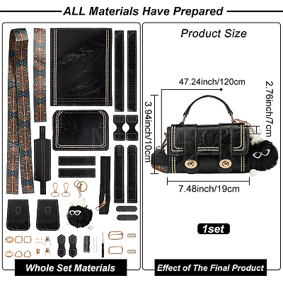 DIY Imitation Leather Satchel Crossbody Bag Kits DIY-WH0449-13A-1