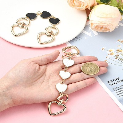 Alloy Enamel Heart Link Bag Chain FIND-YW00003-01-1