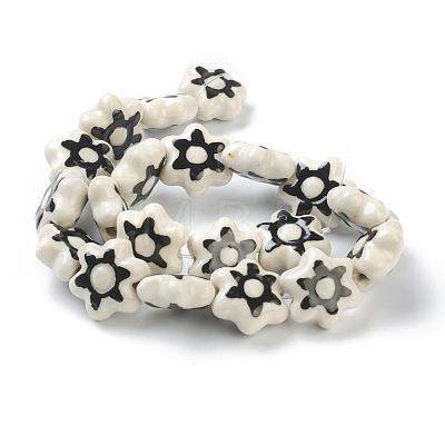 Handmade Porcelain Flower Beads Strands PORC-G006-16A-1