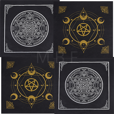 CREATCABIN 4Pcs 2 Styles Non-woven Square Altar Tarot Tablecloth AJEW-CN0002-23-1