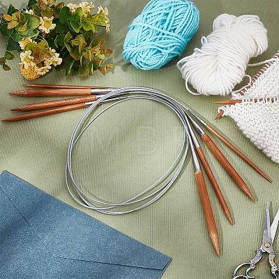 5Pcs 5 Style Bamboo Circular Knitting Needles DIY-CA0001-01-1