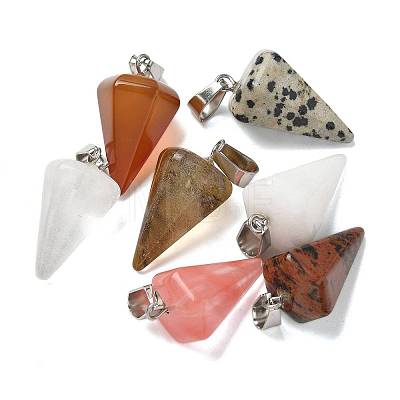 Natural & Synthetic Mixed Gemstone Pendants G-B127-13P-1