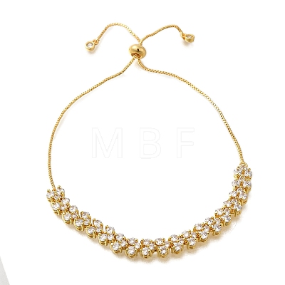 Rack Plating Brass Cubic Zirconia Bracelets for Women BJEW-M008-31G-1